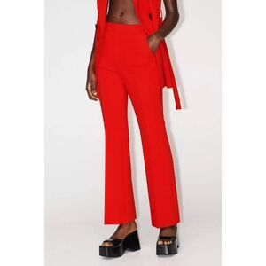 Zara Womens Ankle Pants L Large Red Bootcut Trouser polyester 8057/683 NWT